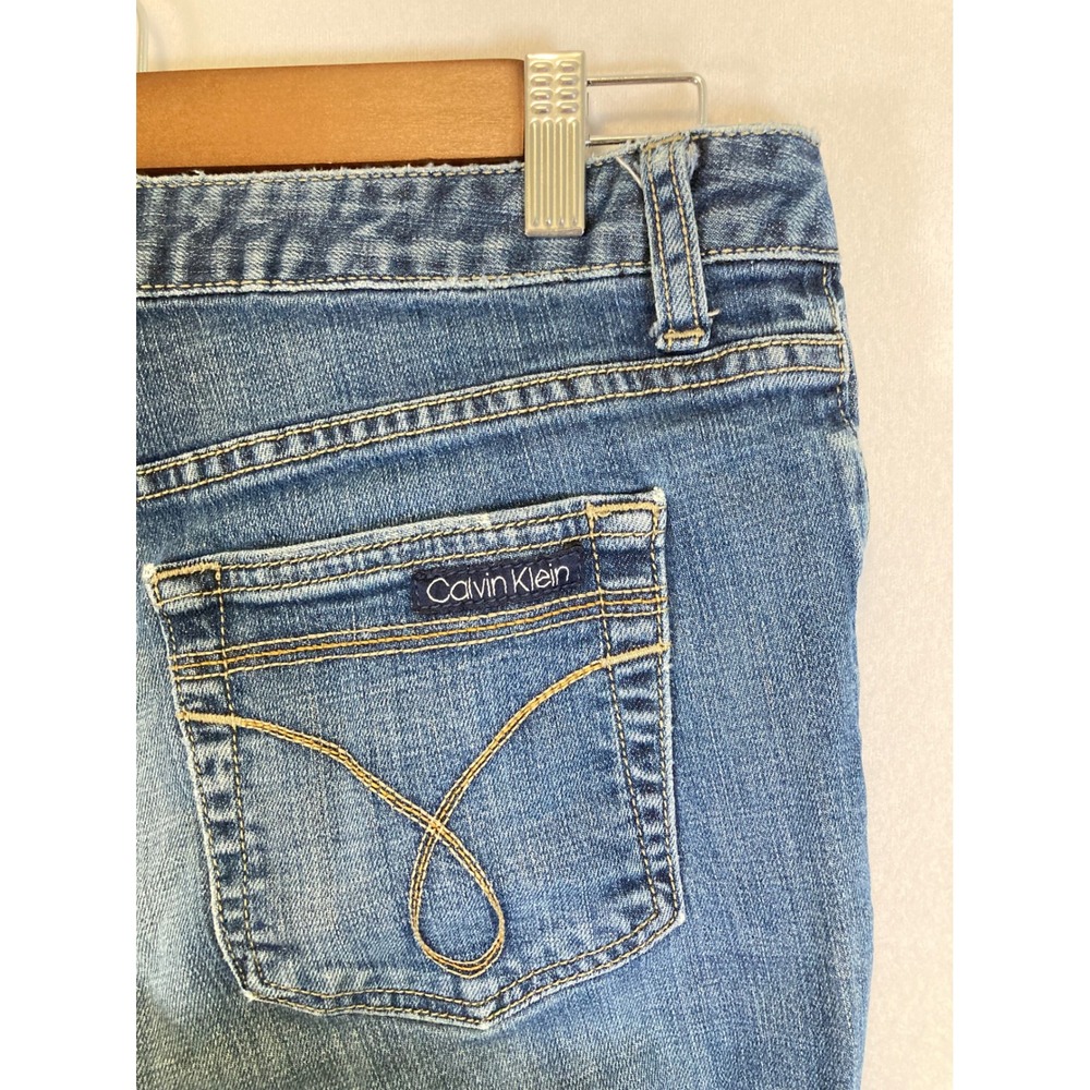 Y2K Classic Calvin Klein Jeans Womens 10 Blue Bootcut Flare Medium Wash Denim - Picture 5 of 12
